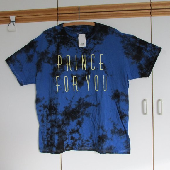 Prince For You Hot Topic Men’s Tie-Dye Blue/Black Rock Band T-Shirt Size Large - Picture 1 of 5